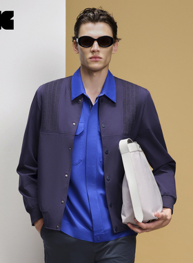 LNG2024春新款三防毛织拼接夹克外套棒球服男SDDA015