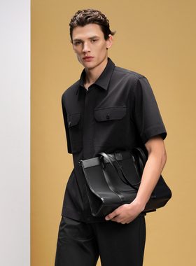 LNG2024夏季新款轻商务通勤SUPIMA COTTON挺阔工装简约短袖衬衫男