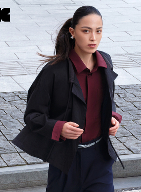 LNG秋季新品锦纶氨纶弹力宽松休闲长袖红衬衫外套男女