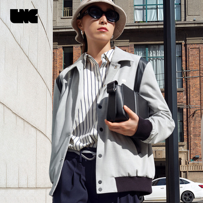 LNG23秋冬新款时尚百搭宽松撞色新雪丽保暖棉服梭织外套男SJCD023