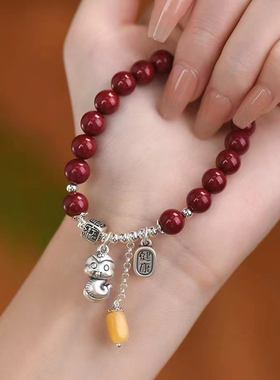 新款999足银生肖蛇手链原矿紫金砂原创设计本命年转运手链