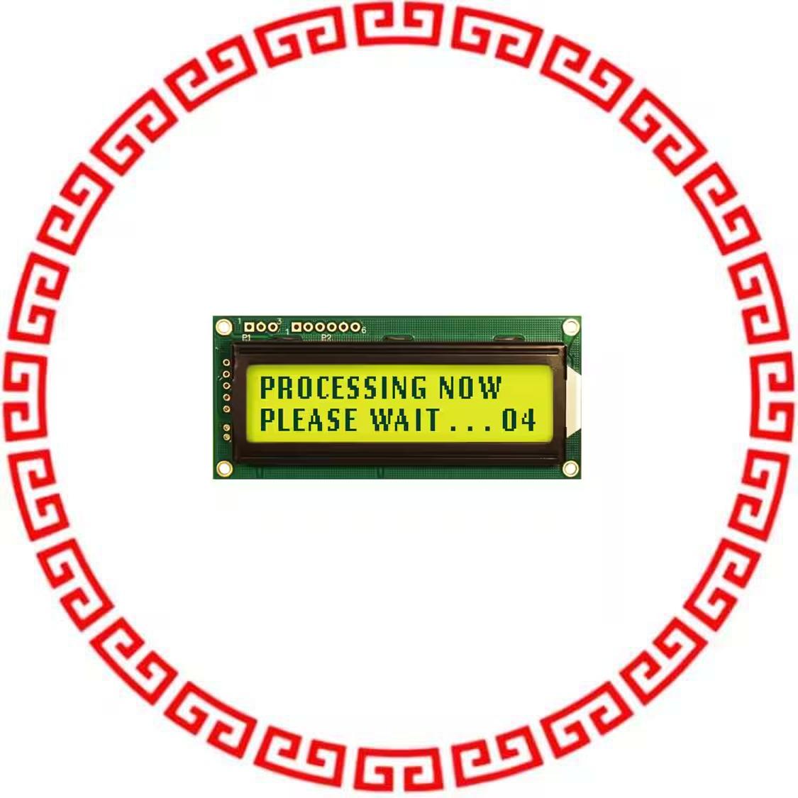 NHD-0216K3Z-FL-GBW-V3 LCD MOD SER CHAR 2X16 Y/G TRANSF