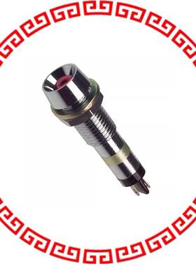 6072112120F LED PNL MT 7MM 6V CHROME RED