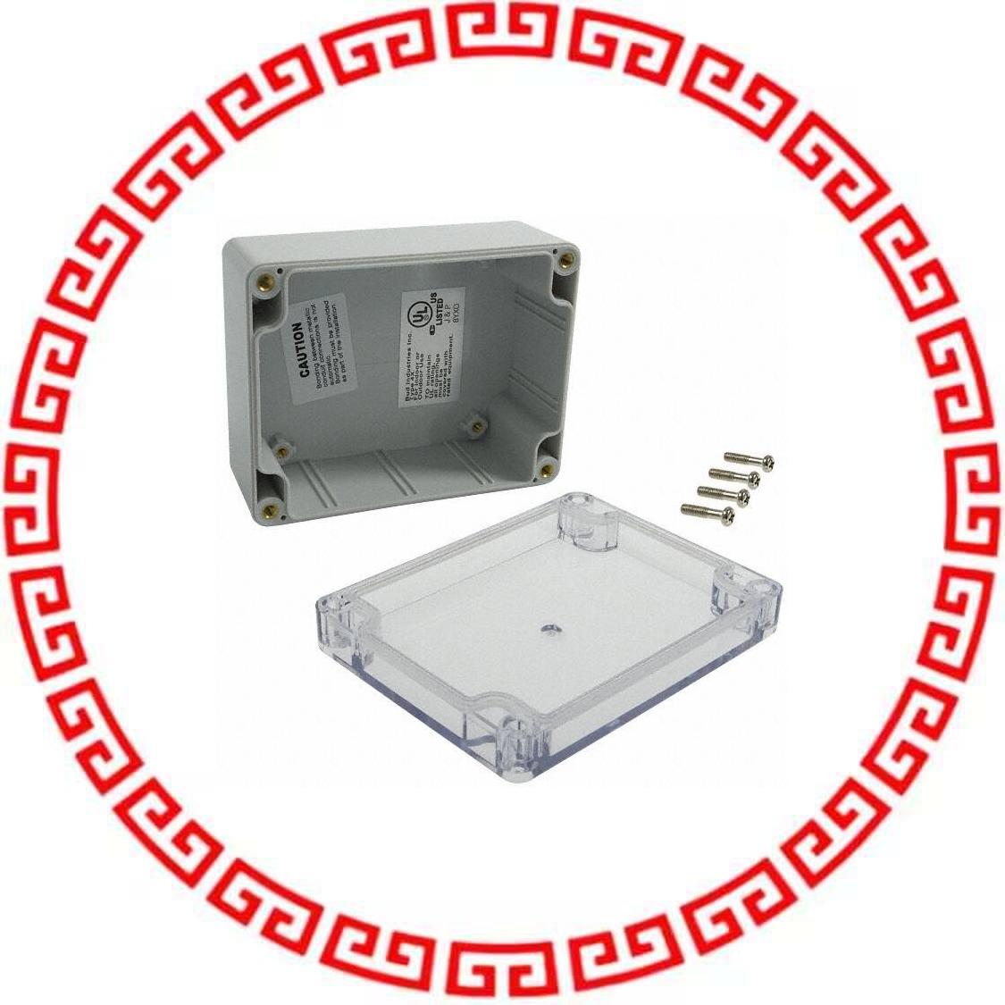 PN-1323-C BOX PLSTC GRAY/CLR 4.53