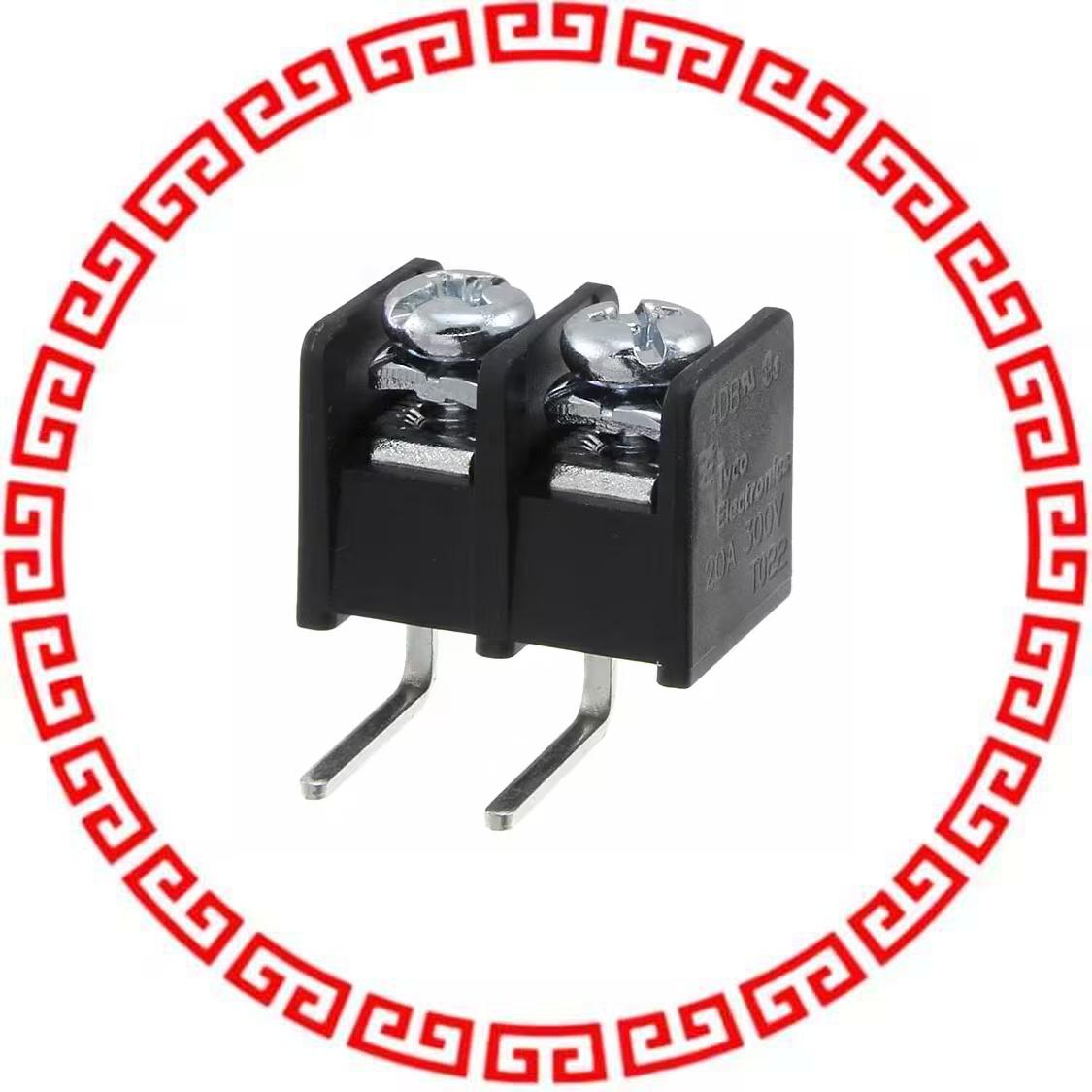 4DB-R108-02 CONN BARRIER STRIP 2CIRC 0.325