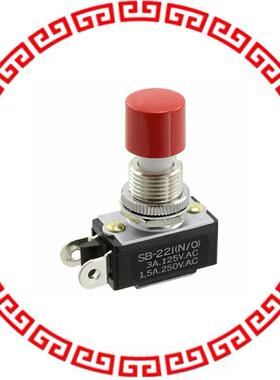 SB221NO-DC SWITCH PUSH SPST-NO 3A 125V