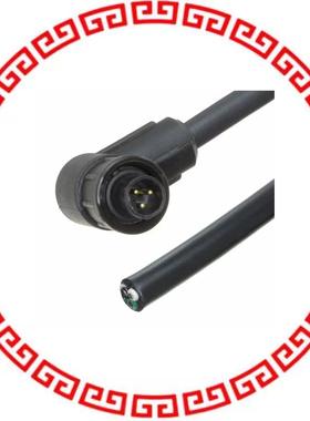 CARA162803P07990 CBL MALE RA TO WIRE LD 3P 6.58'