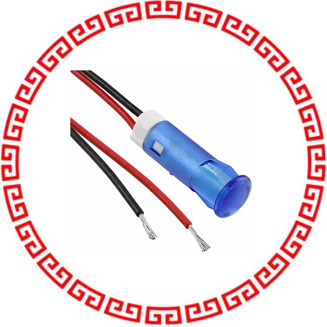 QS63XXB24 INDICATOR 6MM FIXED BLU 24V WIRE