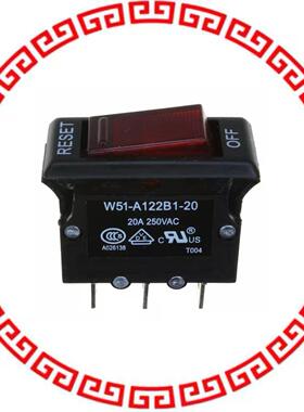 W51-A122B1-20 CIR BRKR THRM 20A 250VAC 50VDC