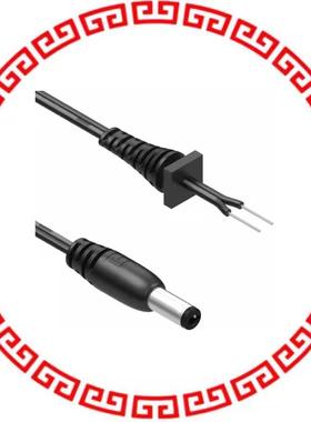 10-02956 CBL ASSY 5.5X2.1MM PLUG 24AWG 3'