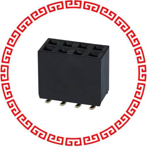 NPPC042KFMS-RC CONN FEMALE 8POS DL .1 GOLD SMD