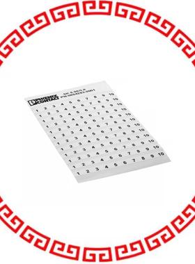 0804293:0001 MARKER CARD PRINTED 1-10