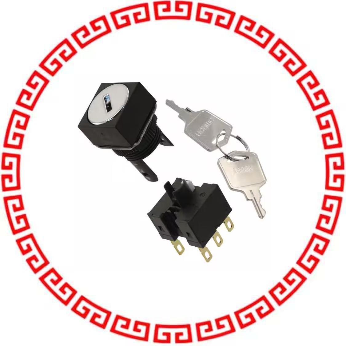 A165K-A2MR-2 SWITCH KEYLOCK 2POS DPDT 5A 125V