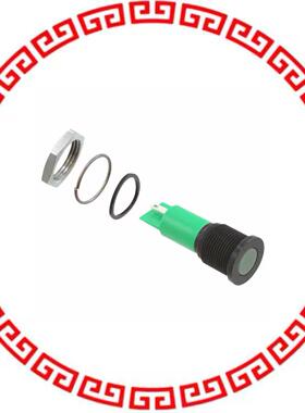 Q14F1BXXHG24E 14MM FLSH BLK CHRM HYP GRN 24VDC