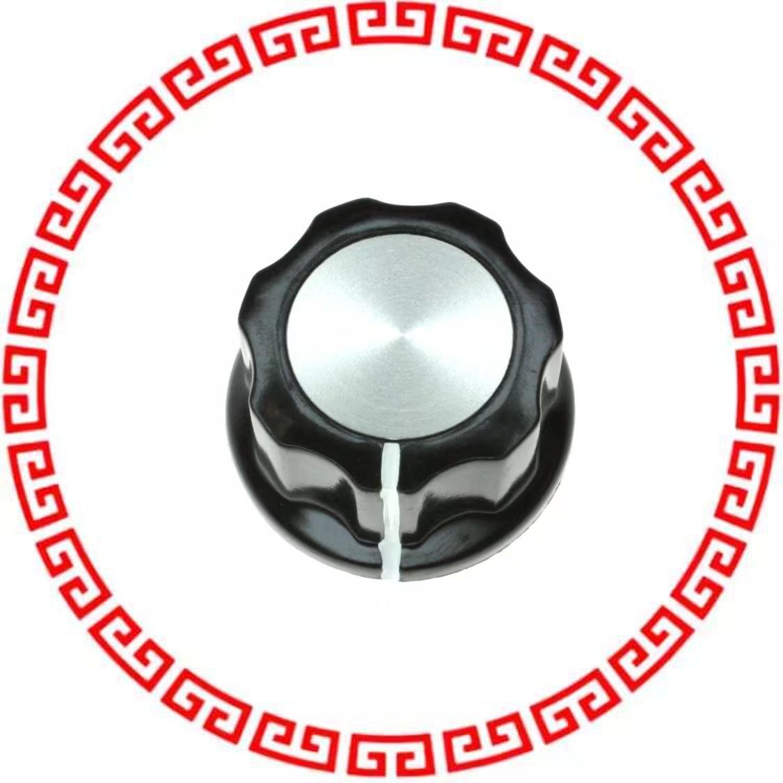 PKES90B1/4 KNOB FLUTED W/SKIRT 0.250 PLAST