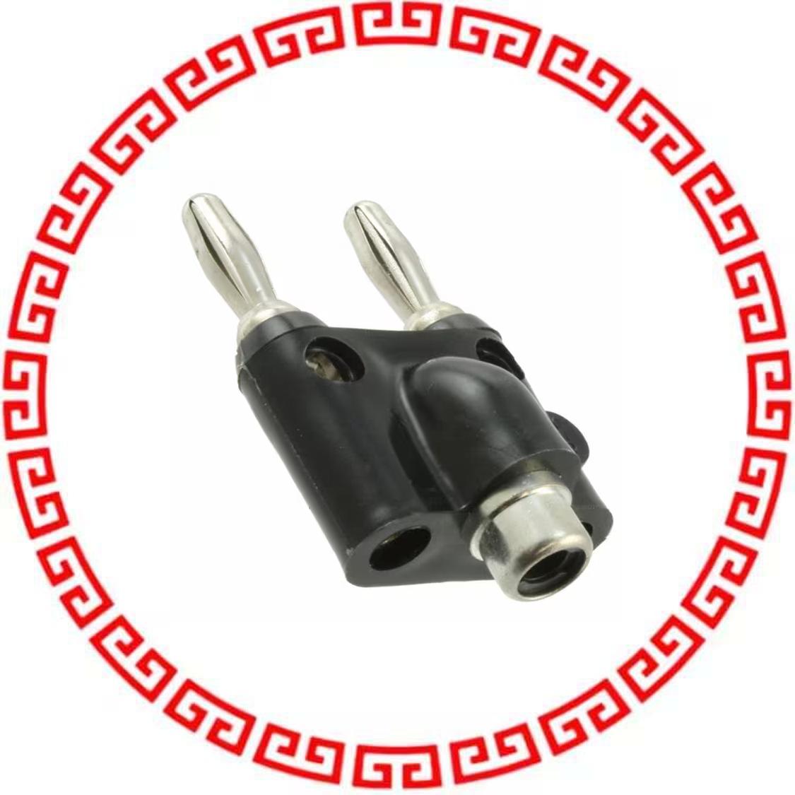 1442 ADAPT PHONO JACK-DBL BANANA PLUG