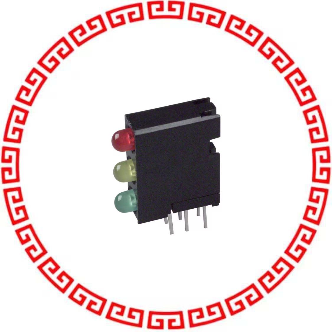 5640300132F LED 3HI 3MM 5V RED/YEL/GRN PCMNT