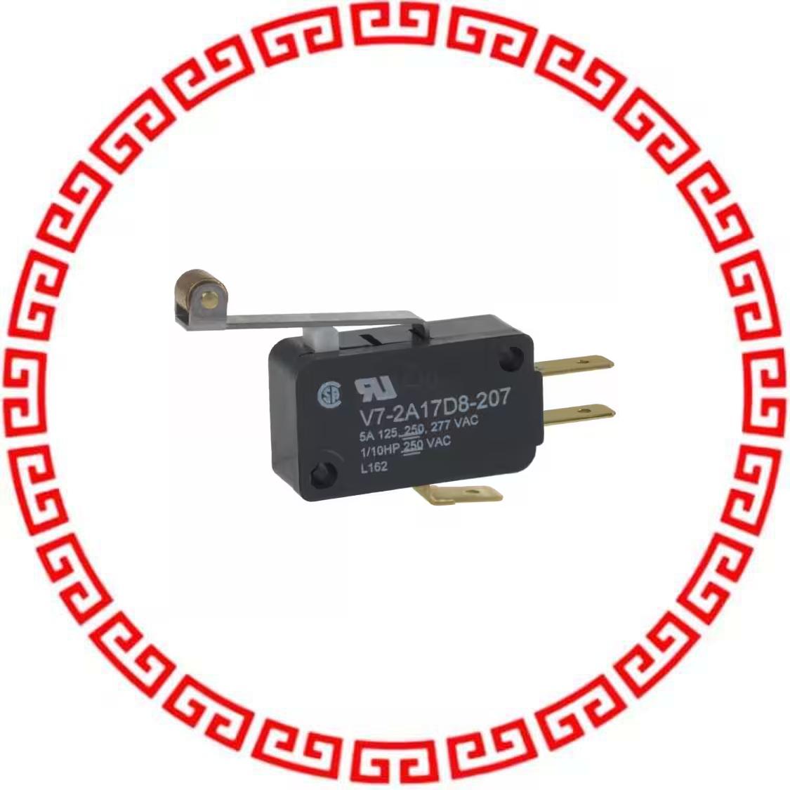 V7-2A17D8-207 SWITCH SNAP ACTION SPDT 5A 125V
