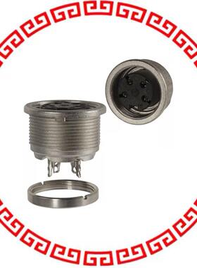 T 3303 000 CONN RCPT FMALE DIN 4P SLDR CUP