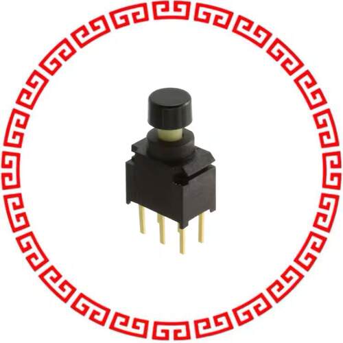 800UDP8P1A1M2RER1BLK SWITCH PUSH DPDT 0.4VA 20V