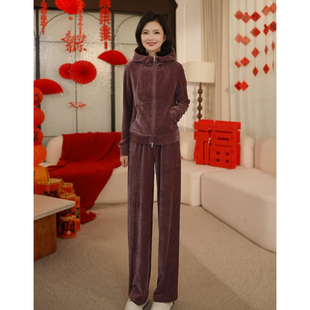 枫竺2026新款女装连帽外套全松紧卫裤百搭两件套春季休闲时尚套装