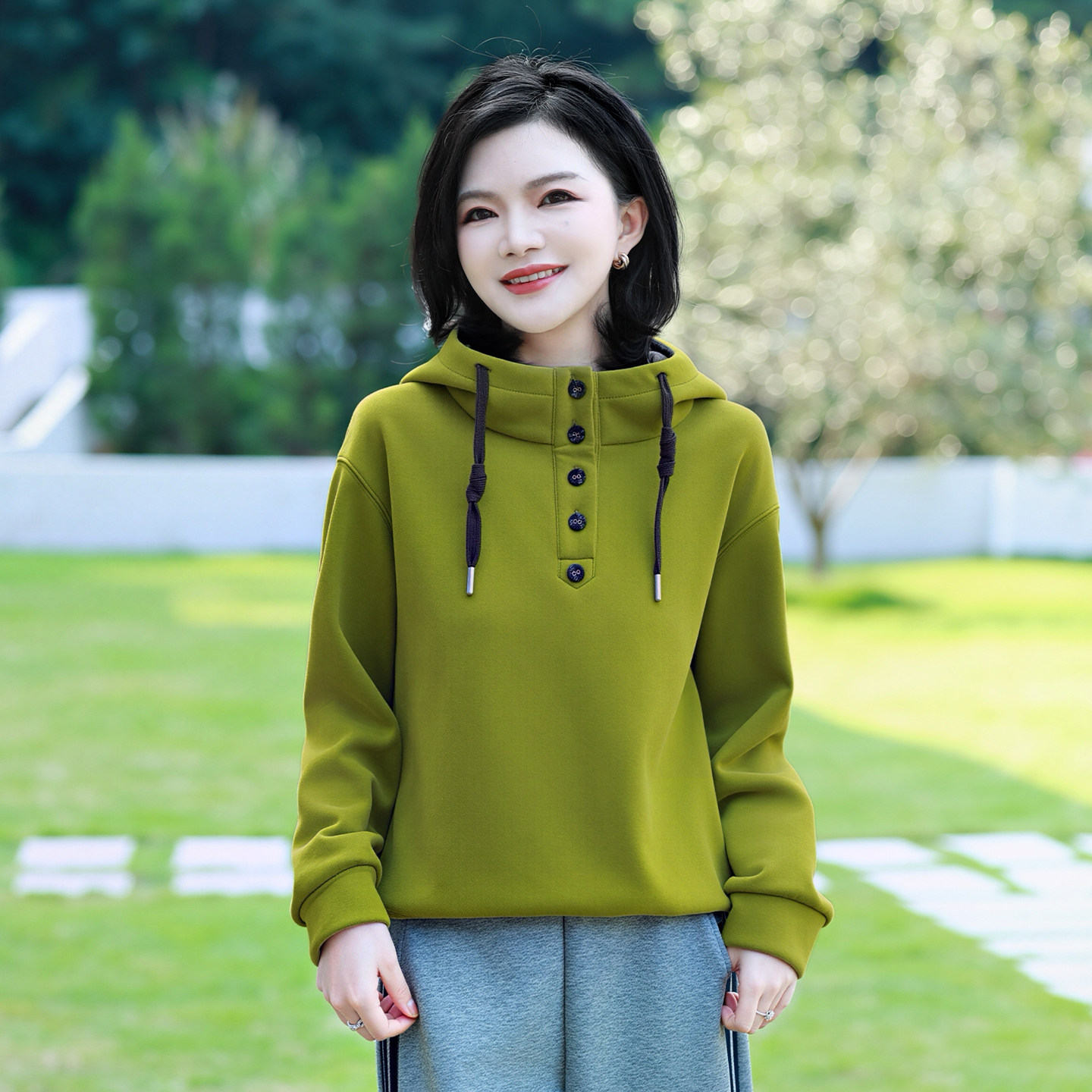 枫竺阿楠加绒重磅卫衣女秋冬新款