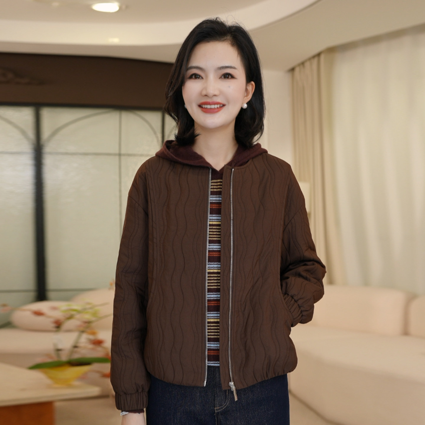 枫竺阿楠轻薄休闲百搭棉服外套女