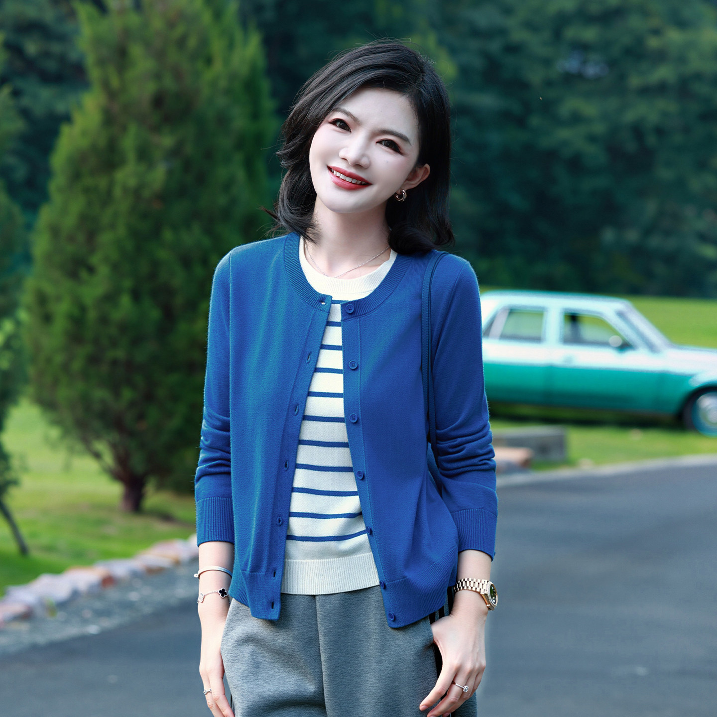 枫竺阿楠羊毛针织开衫上衣女新款
