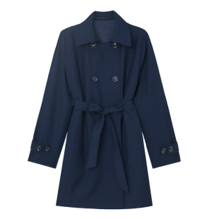 枫竺高端女装2026春秋季新款英伦风气质双排扣中长款风衣外套女