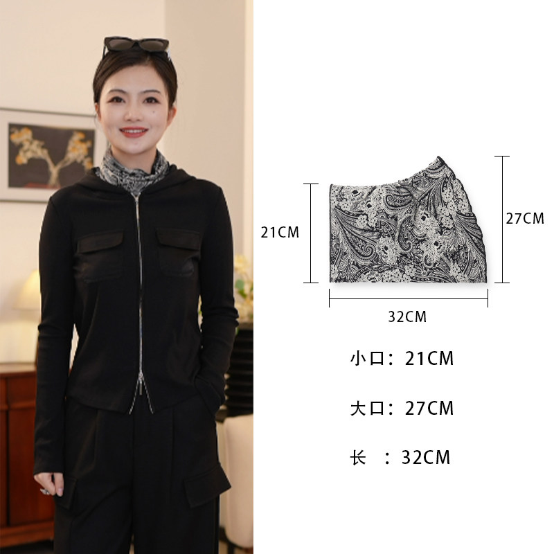 00绵羊毛双层印花围脖女秋