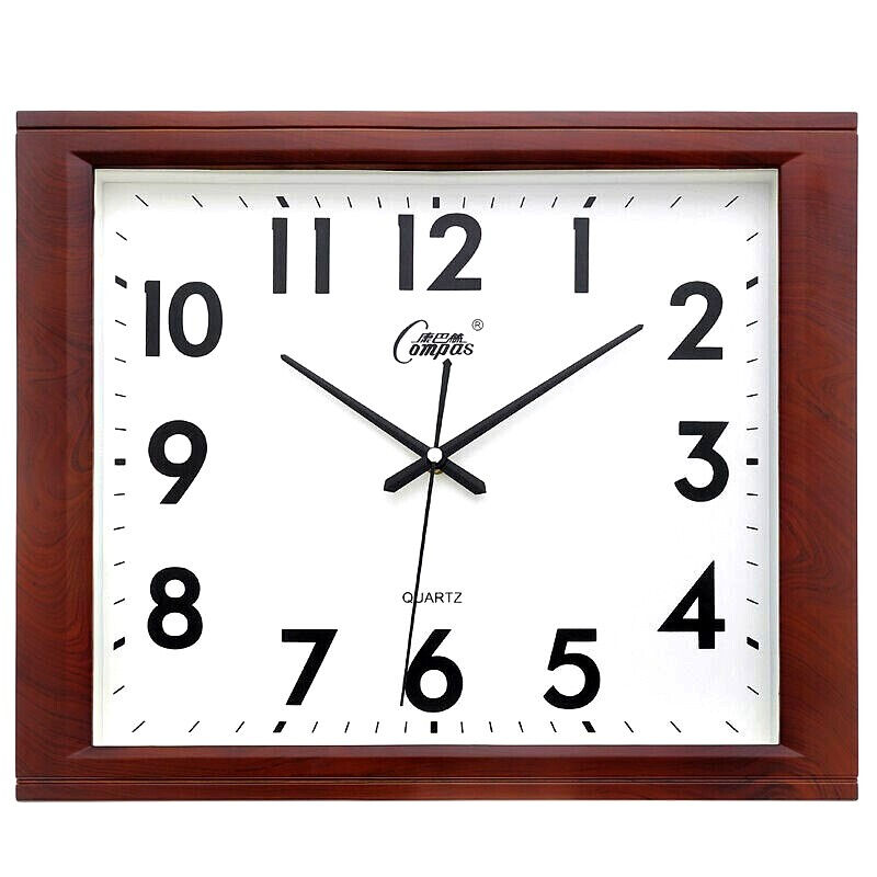 康巴丝挂钟万年历创意客厅钟表方形简约时钟居家办公挂表电子石英