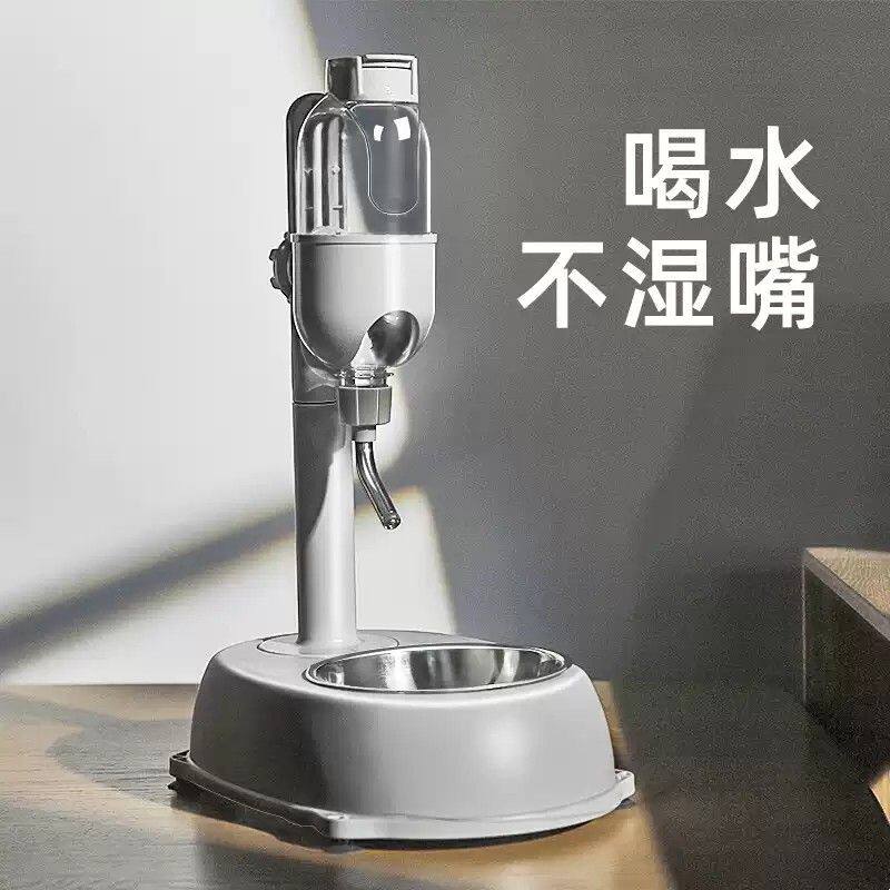 犬猫通用陶瓷饮水器 不锈钢自动喝水器 防湿嘴挂式宠物水壶