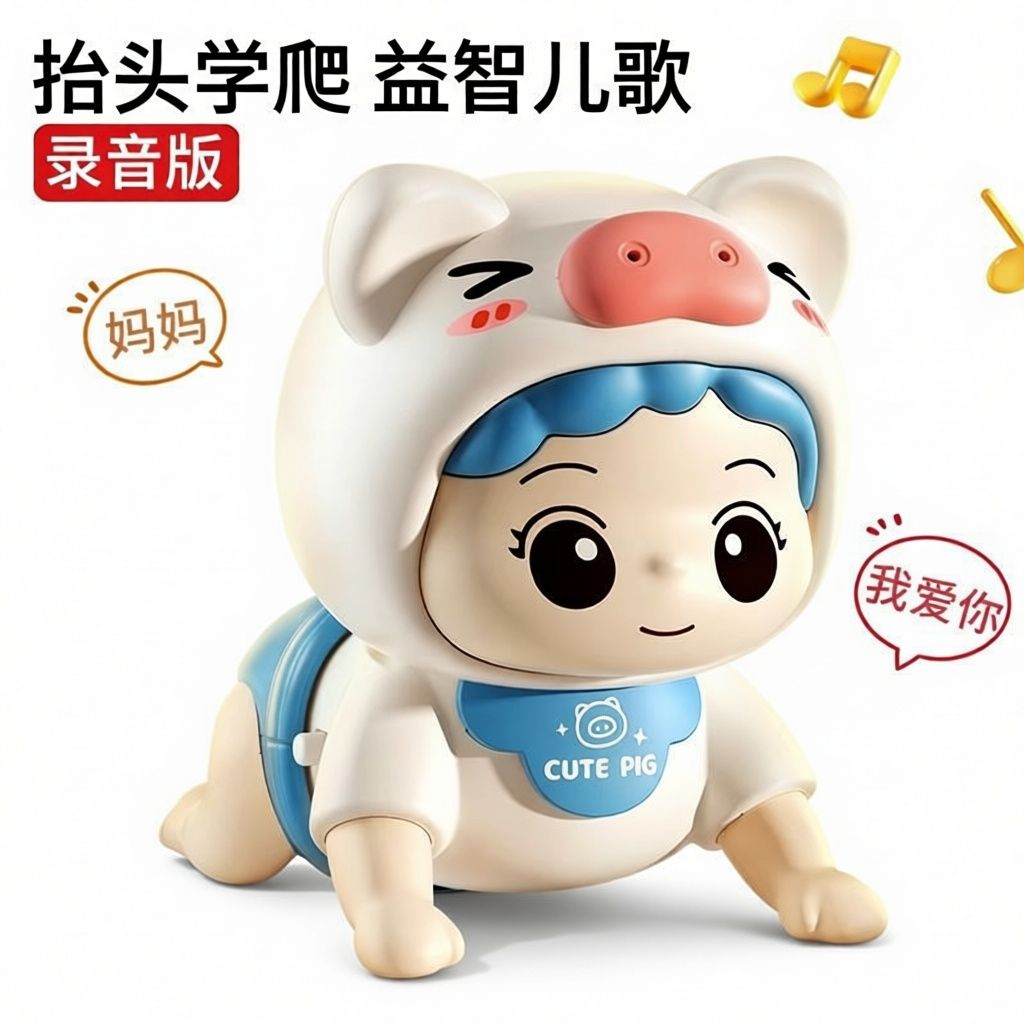 婴儿玩具有声电动学爬娃