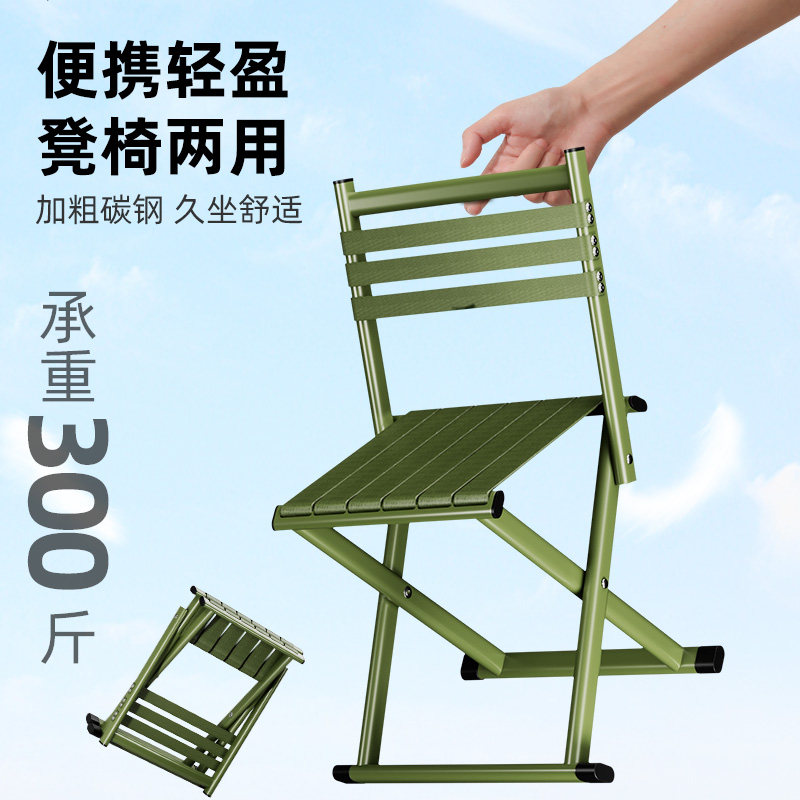 速发折椅凳便野式马扎户外折叠椅靠背叠子小板凳携餐露营凳子超轻图片