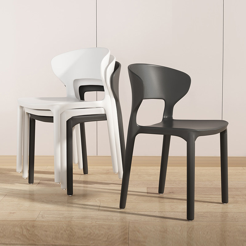 速发餐桌家餐椅椅塑料加厚风用子简约凳子靠背欧式极简牛角椅