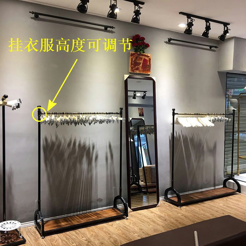 速发服装店落示货架双层升降男装挂地式陈列童装衣服复古正侧展衣
