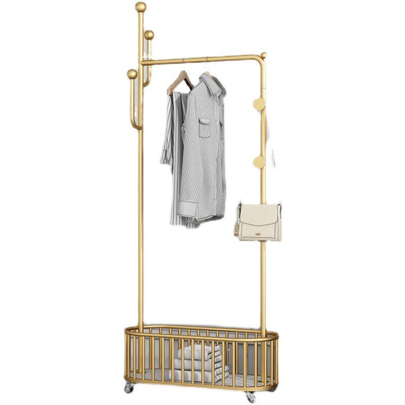 速发轻奢衣架落地卧室家衣置物用衣服简易衣帽架大理石挂架架铁艺