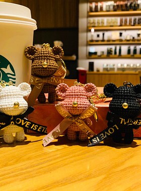 速发航利树脂毛挂熊偶扣时尚可爱玩车线件创意小礼品