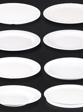速发酒胺火子商用白色塑料圆形餐盘仿瓷餐具密店餐厅碟子饭店盘锅
