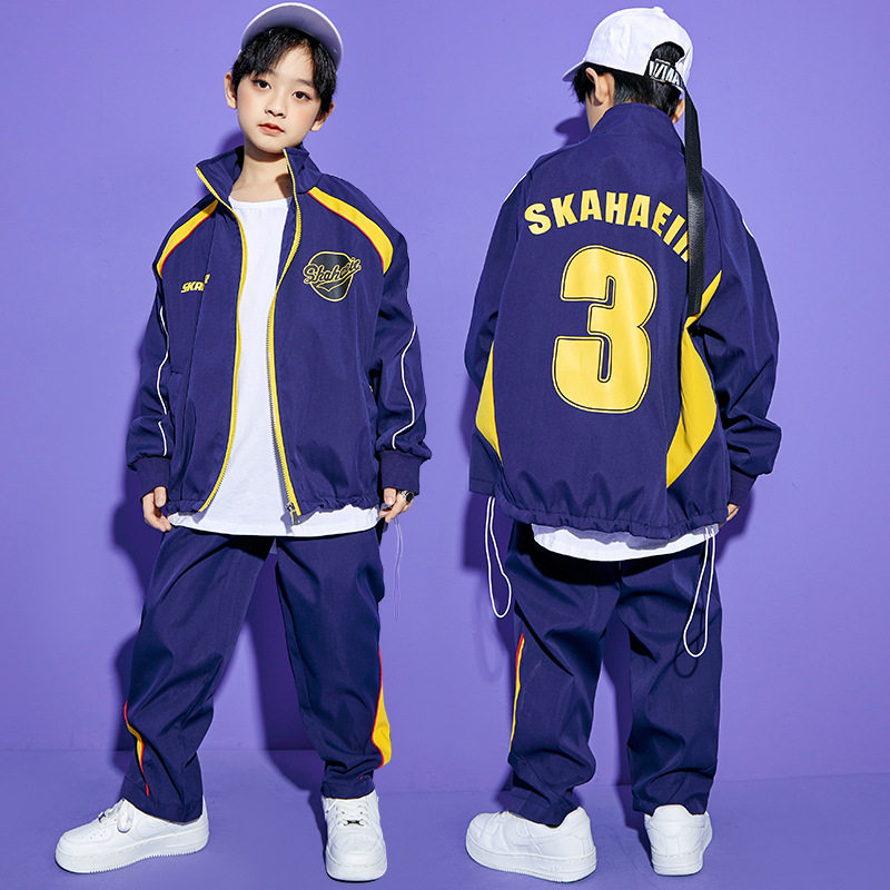 速发少儿童街舞套服男街潮装嘻哈演出服表演炸童学生运动会服装