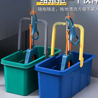 速发塑桶洗拖把料长方形家用折叠拖地水桶储水用洗桶拖布车单桶