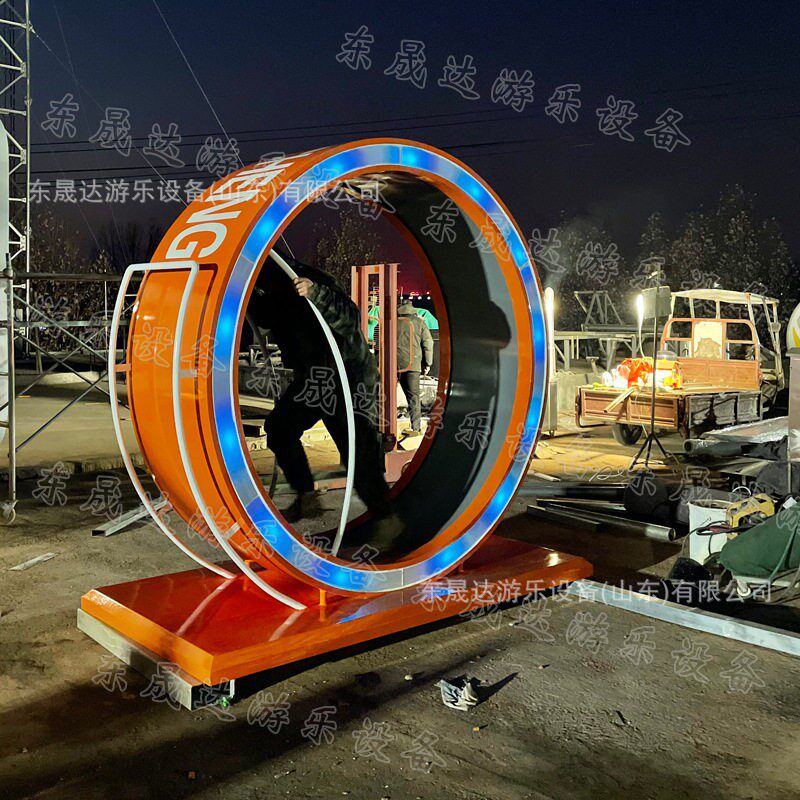 大型网红脚蹬发电跑步机 景区广场商场无动力滚筒转轮互动跑步机
