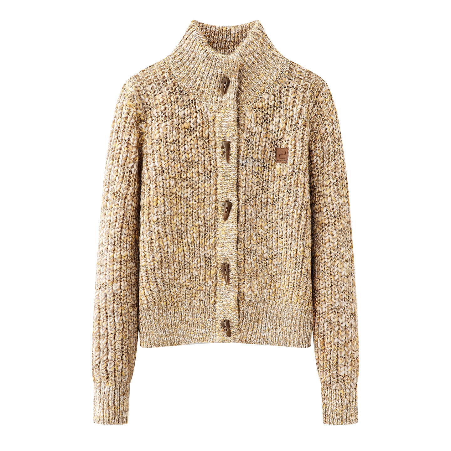 现货2025冬新款甜美风复古针织镂空牛角扣外套针织开衫3J4E540