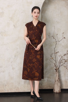 【晓雯严选】印花连衣裙女F283-XL81708-含腰带
