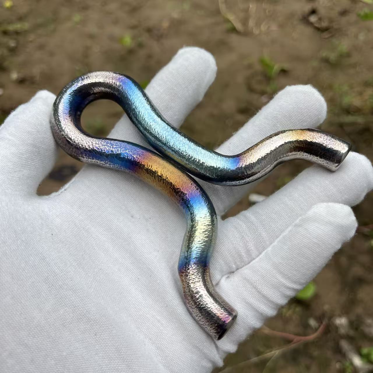 顽客钛合金手工热弯传统飞虎单卡弹弓橘皮烤花色直板卡球顶卡弹弓