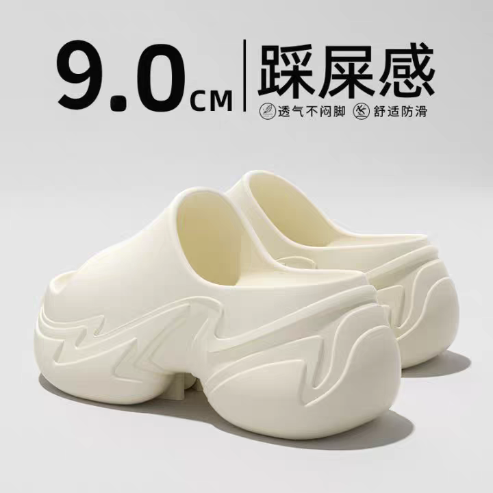 9.0CM厚底拖鞋女海边沙滩增高跟超火绝美2025新款外穿夏潮流凉鞋