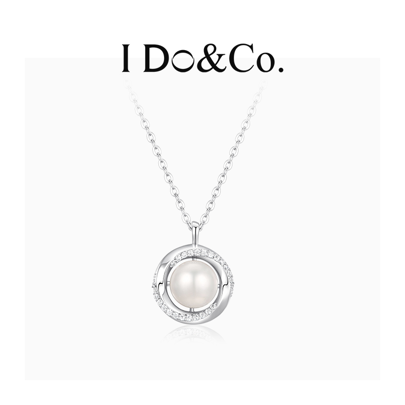 I Do&Co.莫比乌斯月珠环项链女款 轻奢小众高级感银饰锁骨链