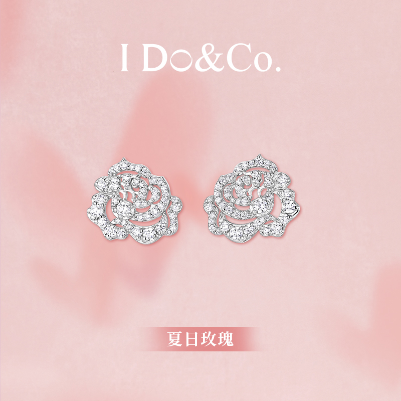 夏日玫瑰耳钉925银轻奢小众