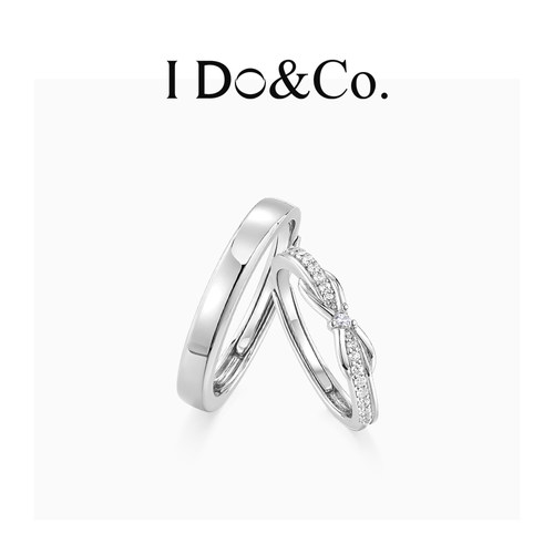 I Do&Co.心迹情侣对戒925银戒指小众开口纪念日生日礼物送男女友