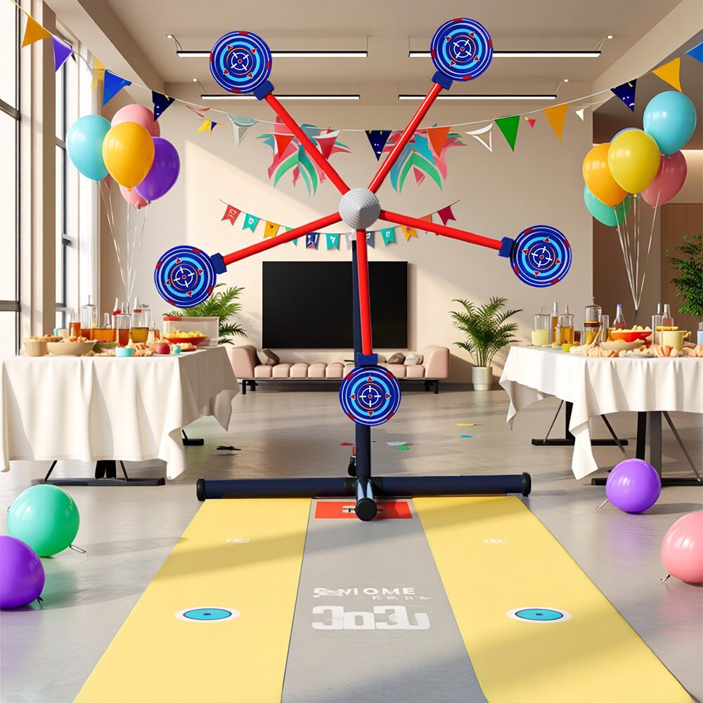 年会团建市内玩具立式标靶盘射击射靶枪旋转电动靶子手枪打靶游戏